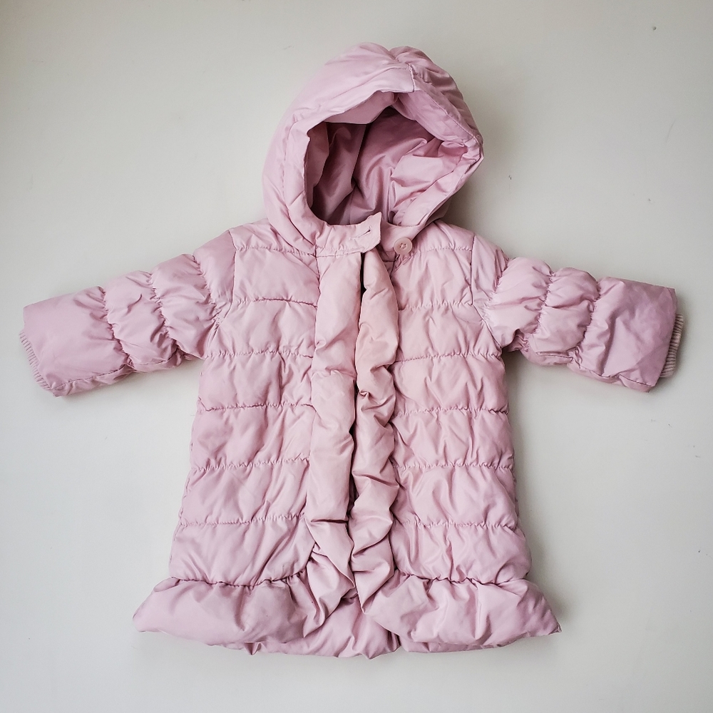 Blush pink puffer coat